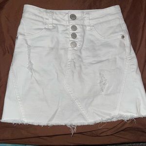 White jean skirt